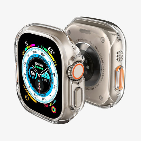 ACS05458 - Apple Watch Ultra (Apple Watch (49mm)) Case Thin Fit in black showing the front
